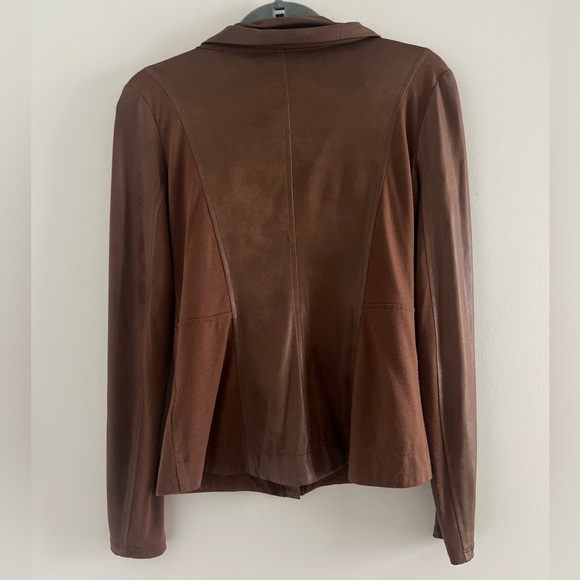 Jessica Simpson Stretch Layered Zip-Up Brown Sz Small - Picture 3 of 4